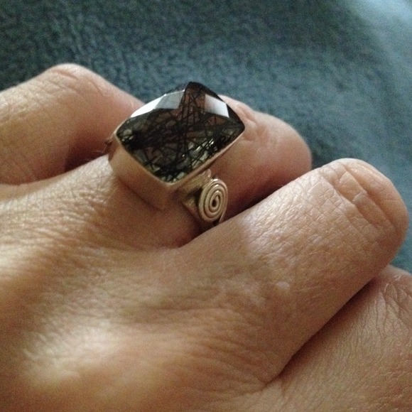 RUTILATED QUARTZ RING .925🎁🎁SALE🎁 - Picture 2 of 4