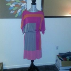 Pink, orange and light brown. Size 12