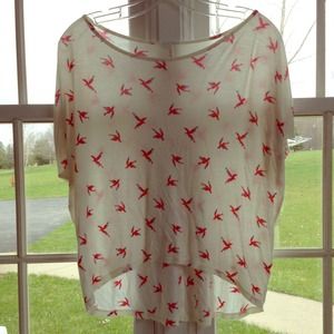 High-Low Tropical Bird Top
