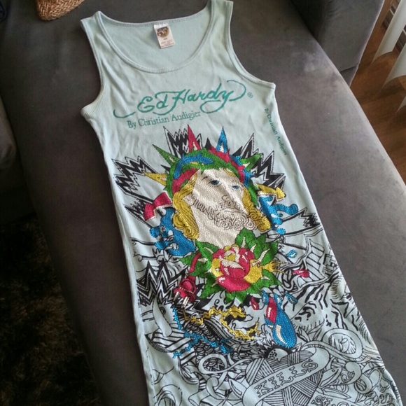 Ed hardy cotton dress