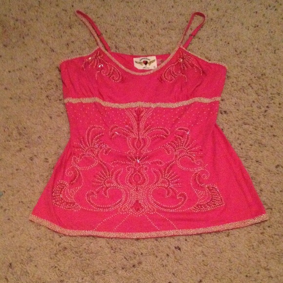 Beaded pink cami