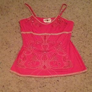 Beaded pink cami