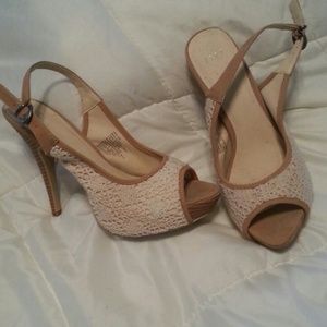 SALE. Beautiful lace summer Heels worn once