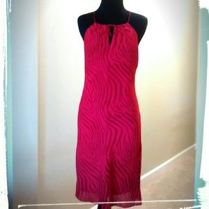Dark Pink w/Deep Red Zebra Design Dress