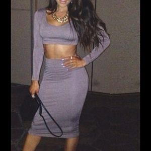 Grey two piece dress brand new
