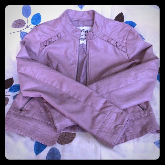 Light pink faux leather jacket