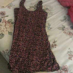 Leopard pink tank bodycon dress
