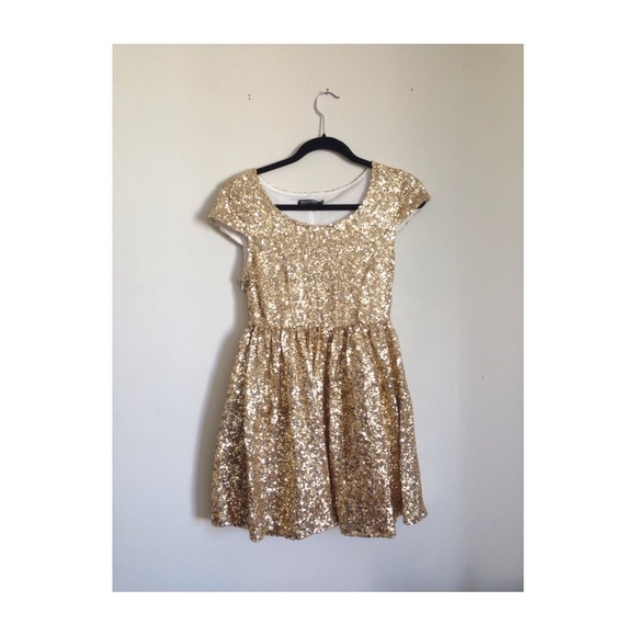 gold sequin party dress