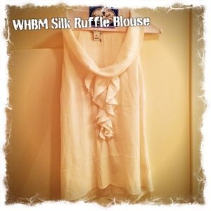🚫SOLD WHBM Ruffle Silk Blouse 4