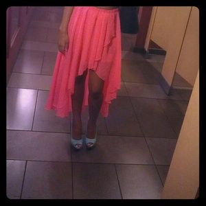 Pink High Low Skirt