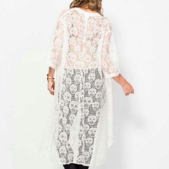 skull lace kimono