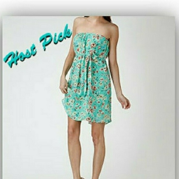 Mint floral chiffon dress - Picture 3 of 3