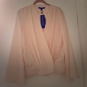 Cream wrap around blouse