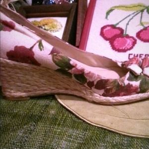 Karen Scott Floral Peep Toe Wedges Espadrilles