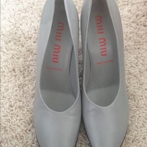Authentic Miu Miu Grey Leather Pumps