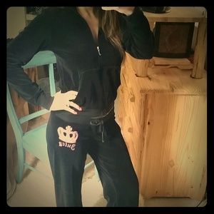 Juicy Couture Black velour Track suit