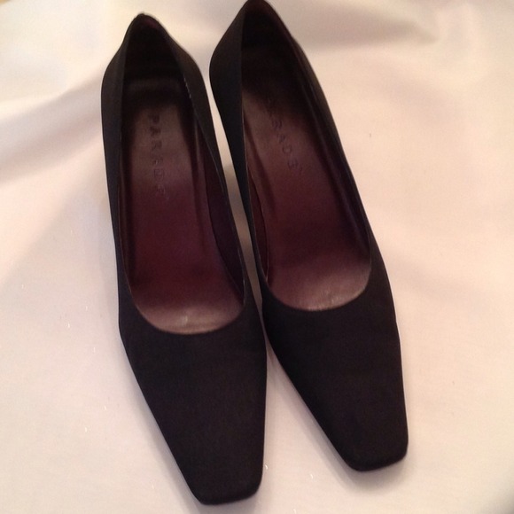 Shoes - Dressy Black Faille Heels/REDUCED