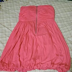 Pink strapless dress