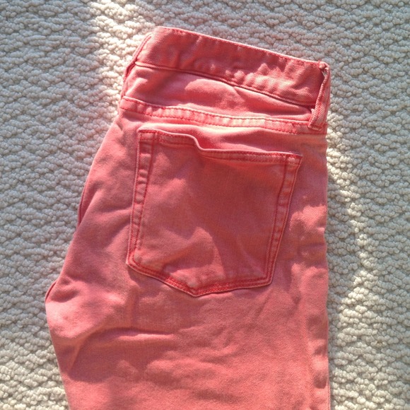 JCREW toothpick jeans, Coral/orange color