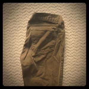 JCREW olive green ankle toothpick jeans