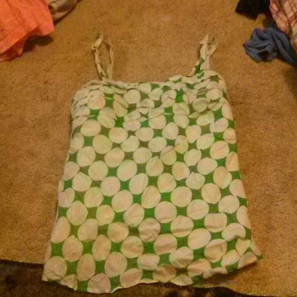 Tank top green with white dots!
