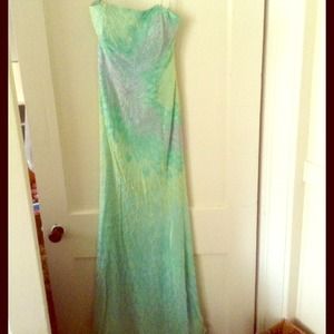 Pastel green multicolor prom dress