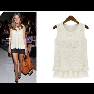 Lace And Chiffon Top
