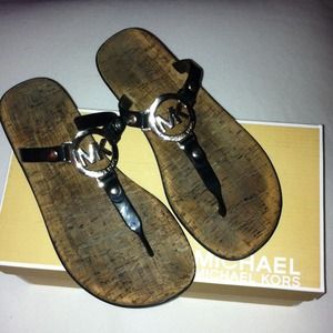 Michael Kors MK black jelly sandals