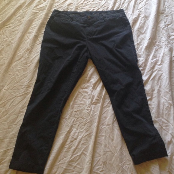 Navy Blue Broken-in Straight Khakis