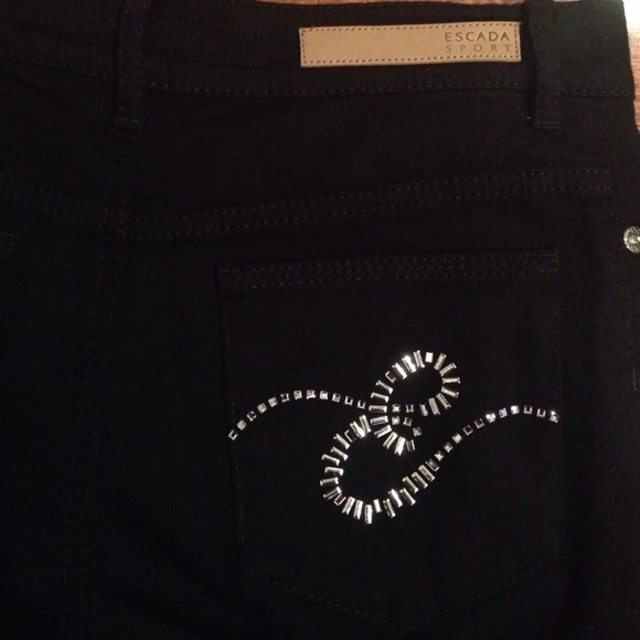 ESCADA jeans , Black size 34 new w tags,crystals! - Picture 2 of 4