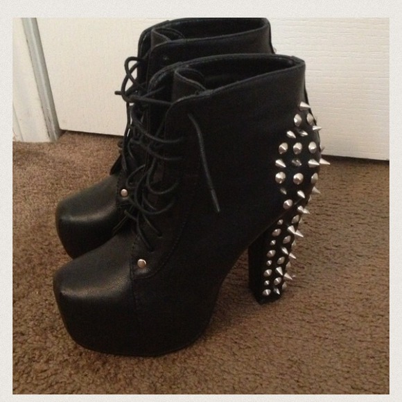 Black spiked shoes