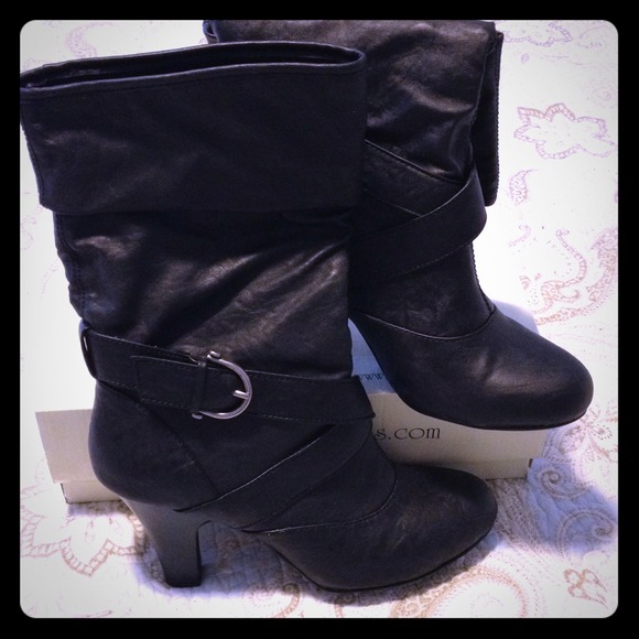 Mid calf boot, 2" heel