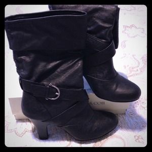 Mid calf boot, 2" heel