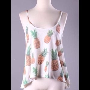 Knitted Pineapple Printed Tank