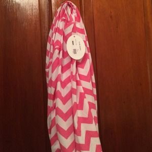Pink chevron infinity scarf