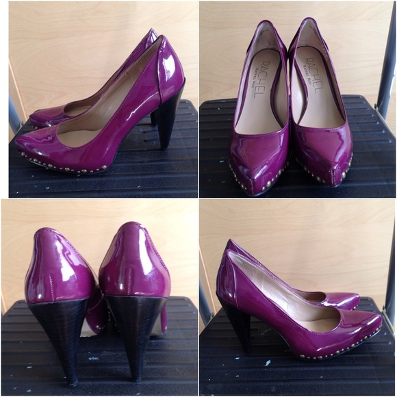 Rachel roy patent studded pumps