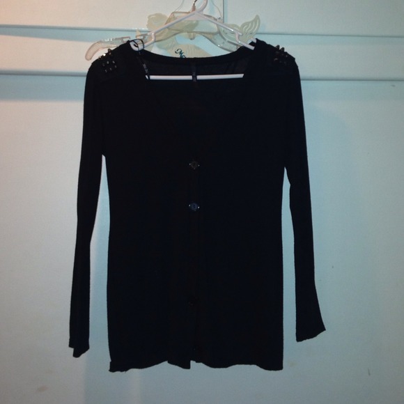 Studded Shoulder Cardigan***
