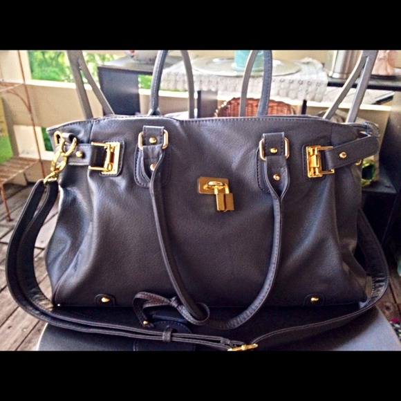 My Gift Collections Handbags - NWOT, gorgeous slate gray bag, gold hardware!