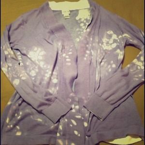 Chicos purple and white cardigan