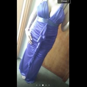 Prom dress with front ruffle