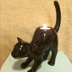 Party Lite Black Cat tea light holder