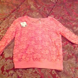 Sheer lace peach top