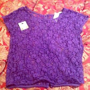 Short sleeve lace shirt