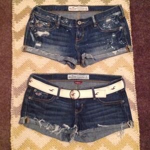 Low Rise Paint Splattered Hollister Shorts