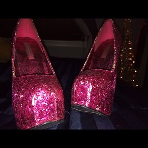 Bordello pink glitter heels.