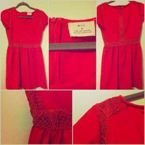 Urban Outfitters Pins and Needles Red Lace Dress
