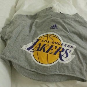 Adidas Lakers Vintage crop tee