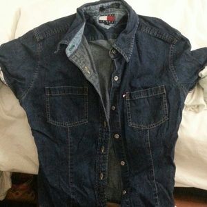 Vintage tommy hilfiger denim cropped top