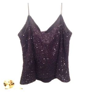 Sequined spaghetti strap Ann Taylor blouse