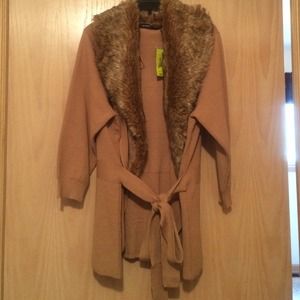 Eloquii Fur collar Cardigan